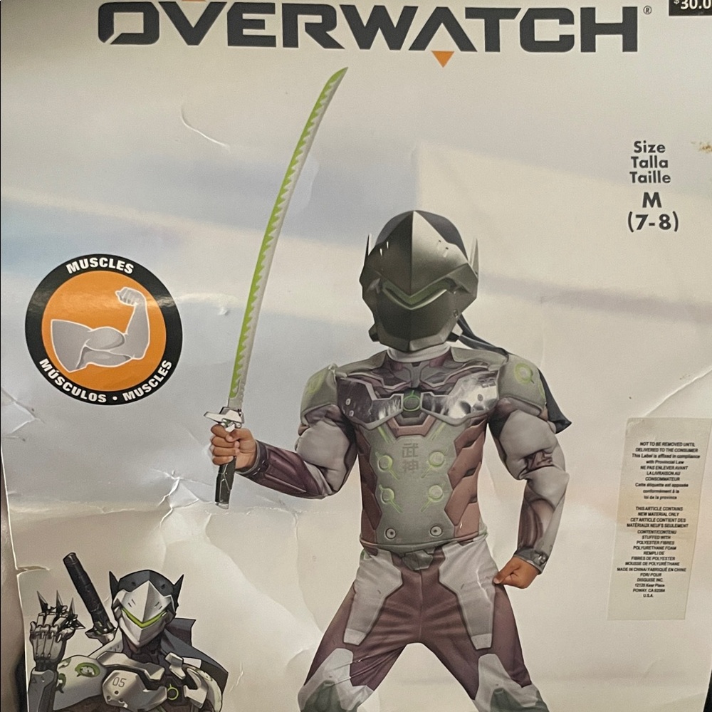 Kids costume Halloween Overwatch suit mask hood 3 pc set 7-8